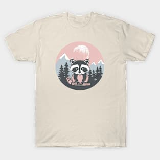 Pastel Raccoon in the wilderness T-Shirt